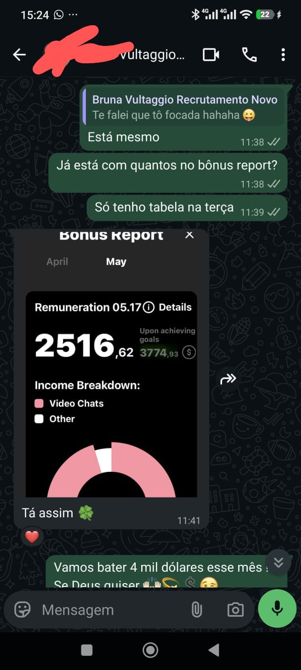 Resultado real de uma host com faturamento alto
